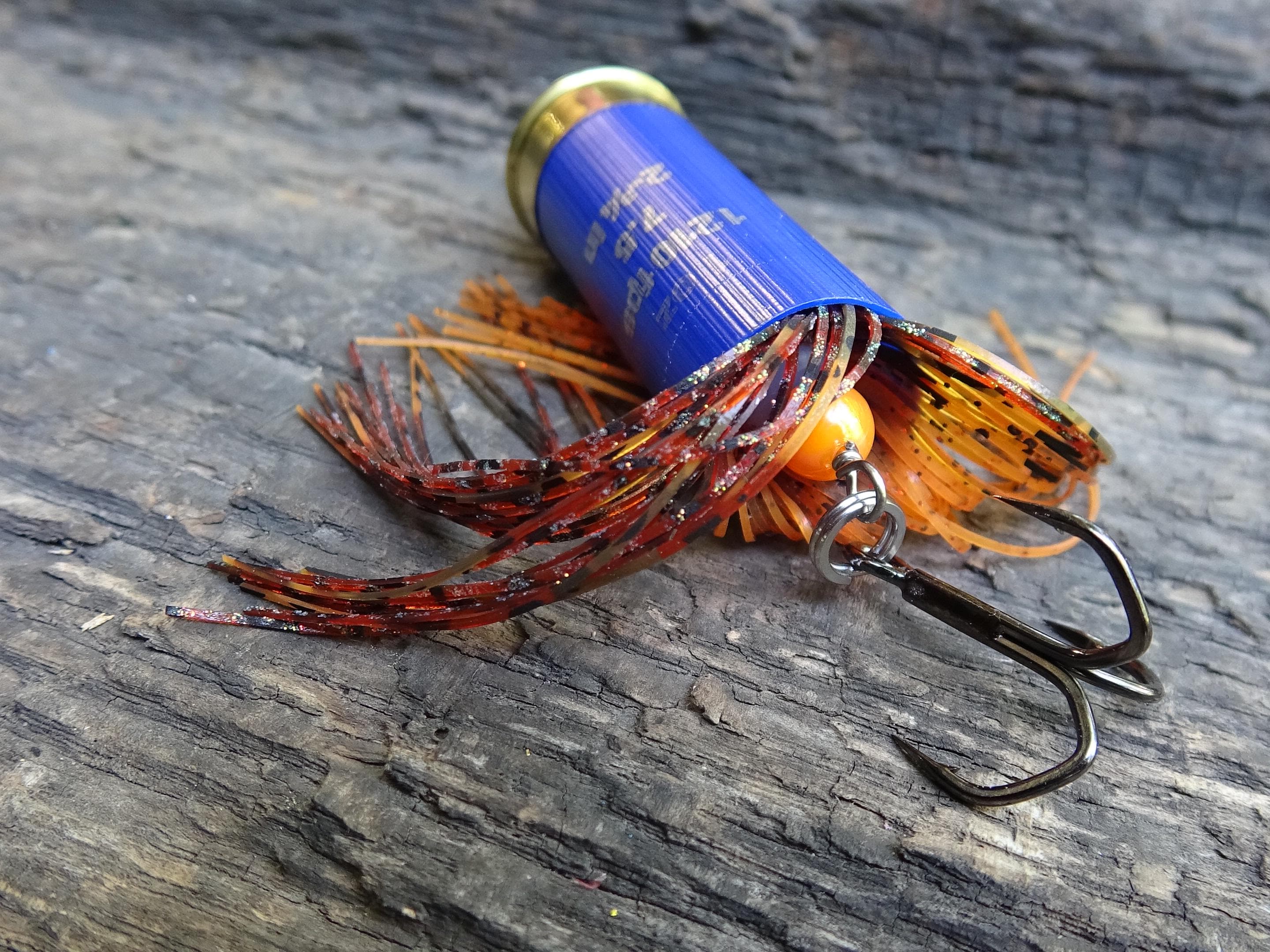 12 gauge top water popper fishing lure floating fire craw __etsy:8072667348