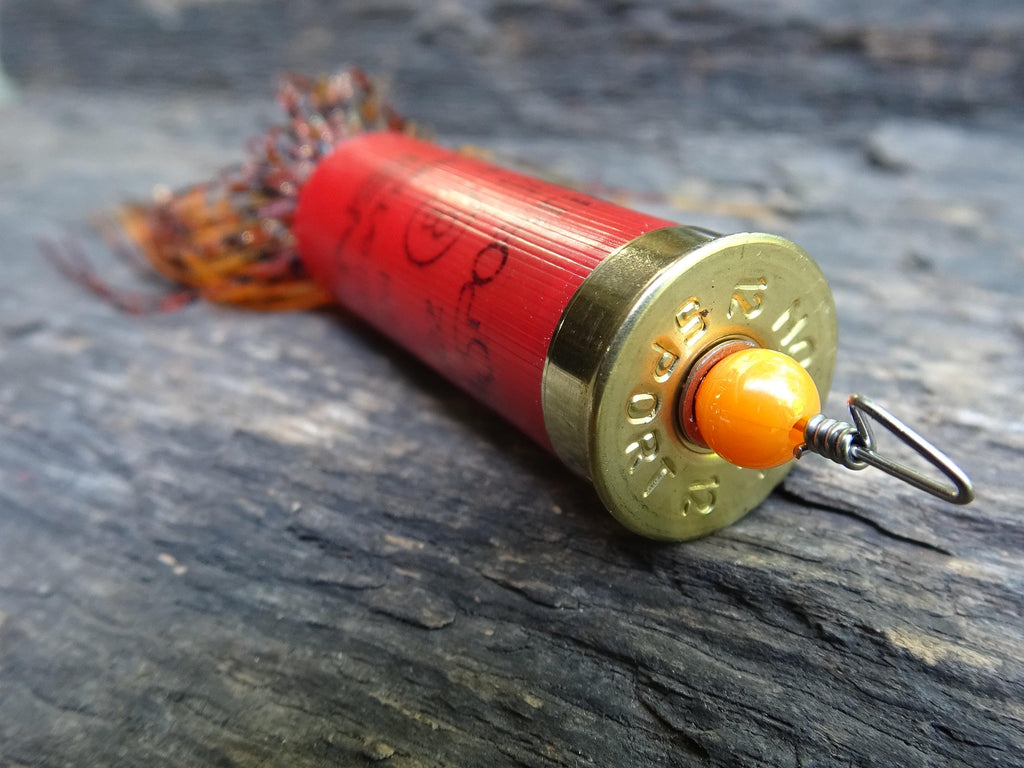 12 gauge top water popper fishing lure floating fire craw __etsy:8120486657