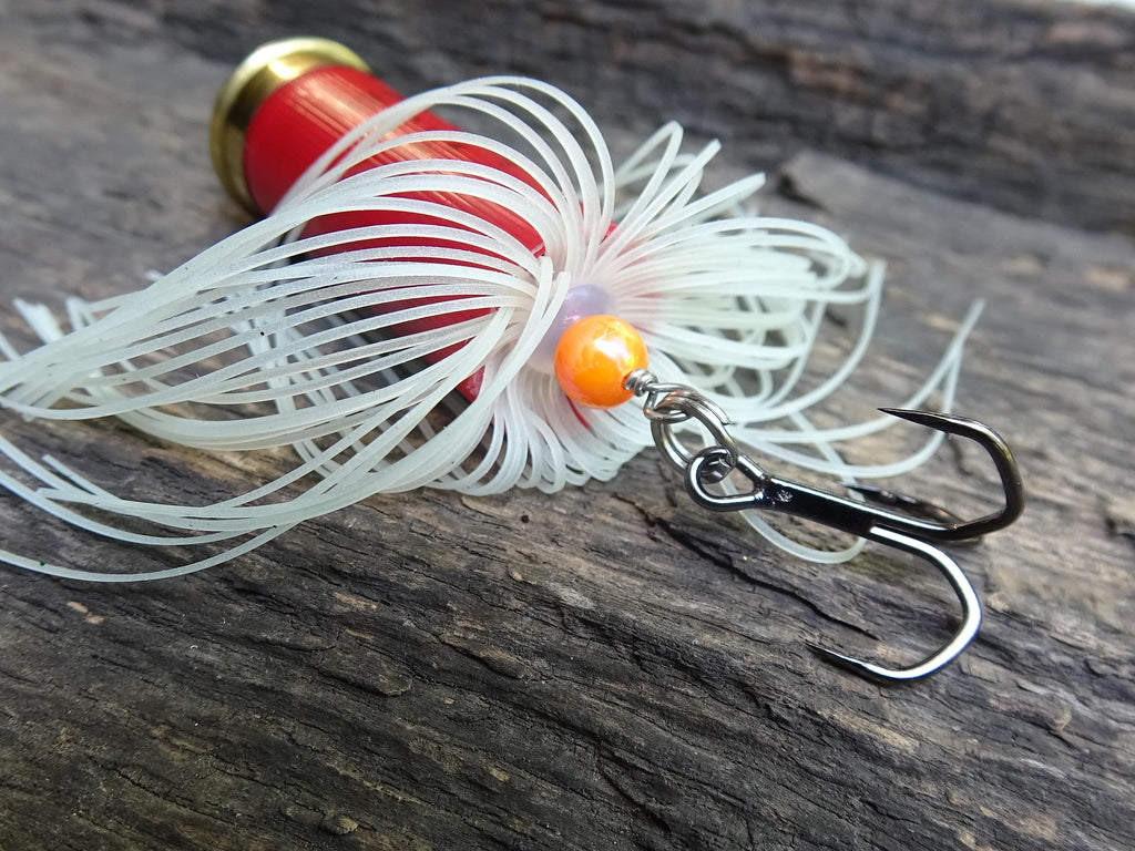 12 gauge top water popper fishing lure floating glow in the dark white __etsy:8120577413