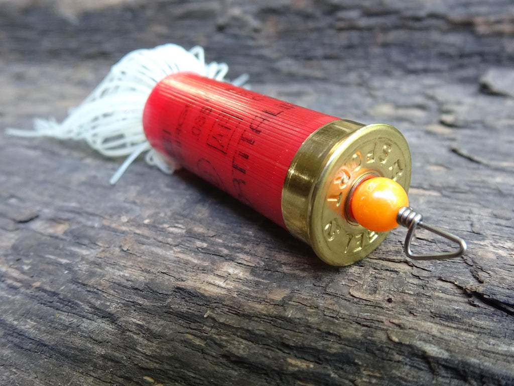 12 gauge top water popper fishing lure floating glow in the dark white __etsy:8120577791