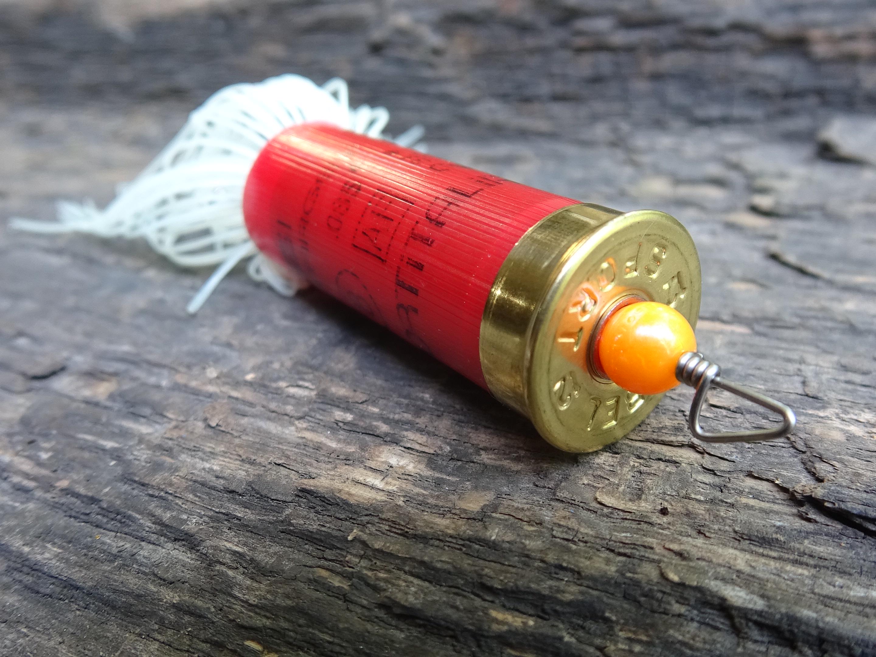 12 gauge top water popper fishing lure floating glow in the dark white __etsy:8120577791