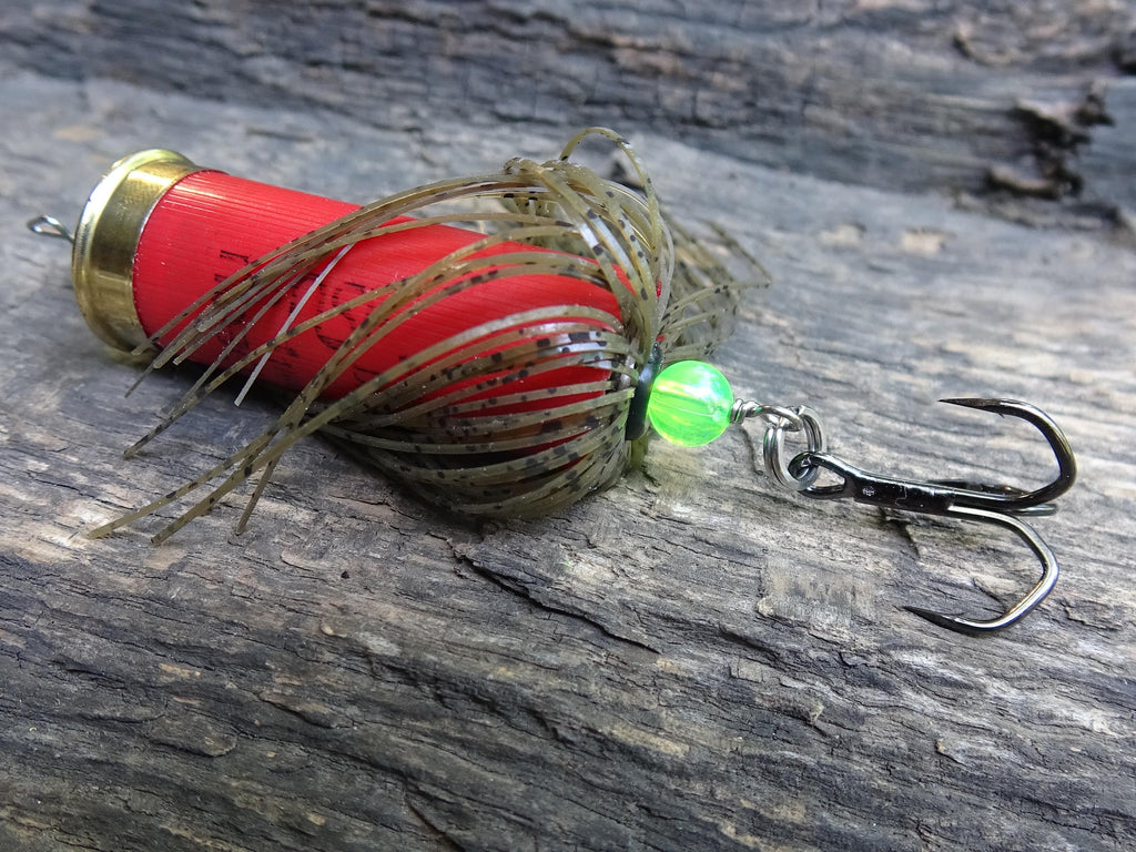12 gauge top water popper fishing lure floating green pumpkin __etsy:8120412987