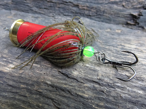 12 gauge top water popper fishing lure floating green pumpkin __etsy:8120412987