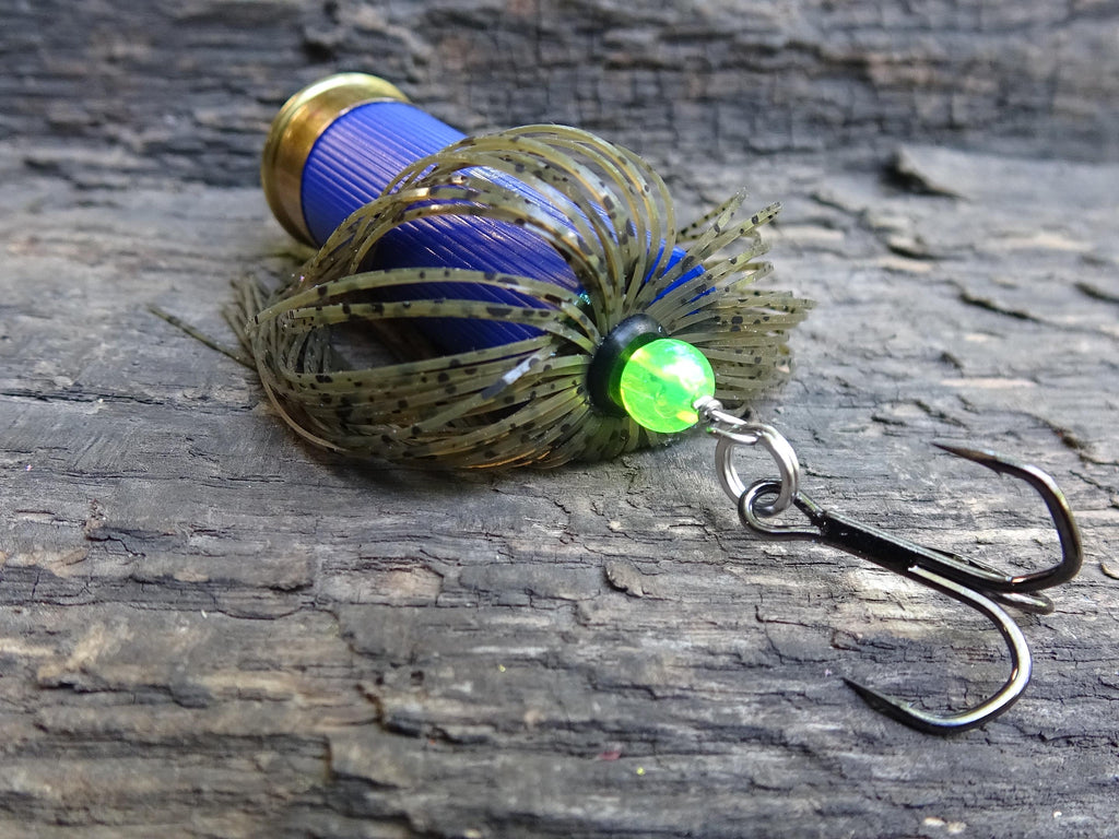 12 gauge top water popper fishing lure floating green pumpkin __etsy:8072673172