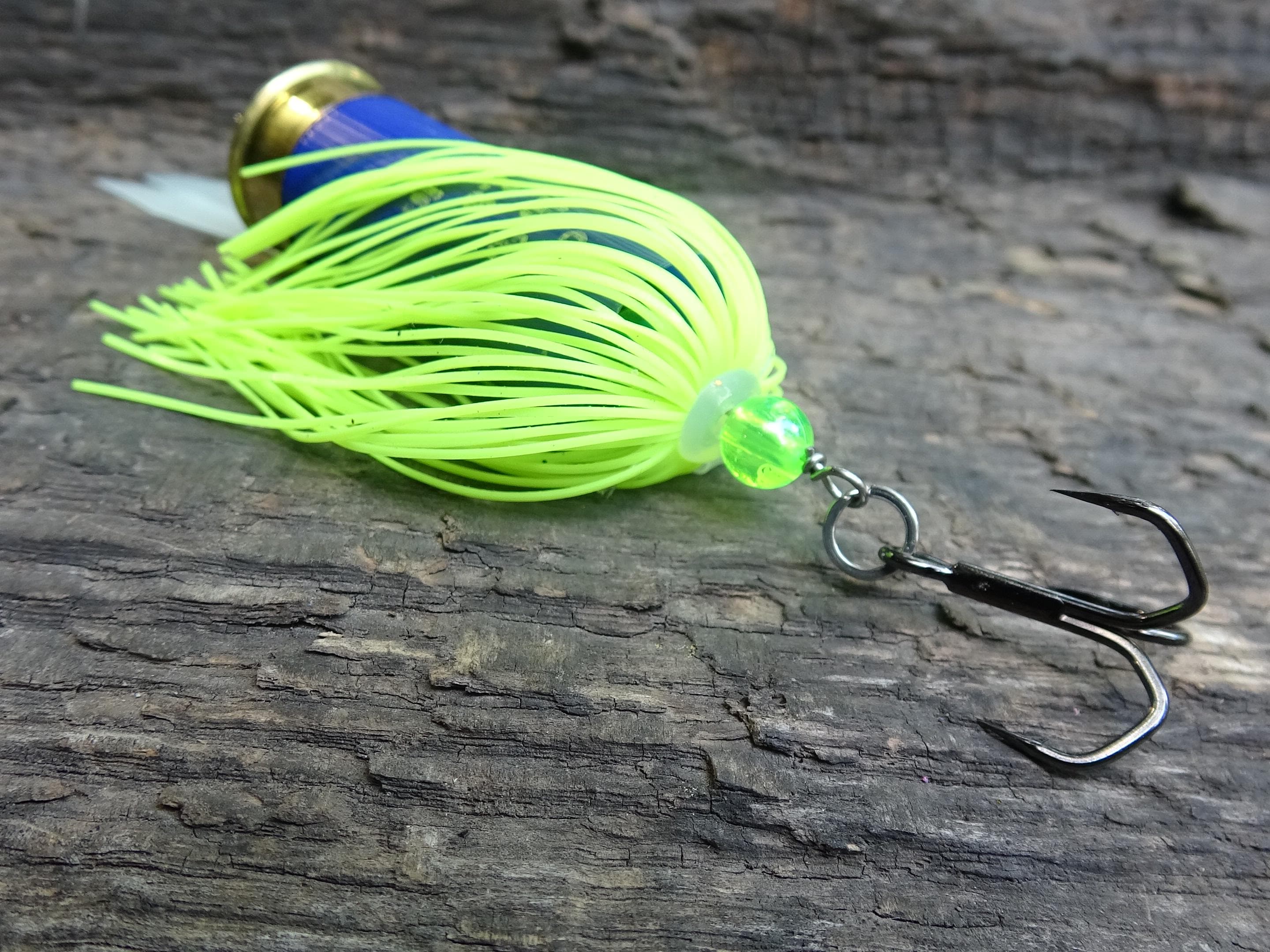 12 gauge top water popper fishing lure hot chartreuse __etsy:8072685298