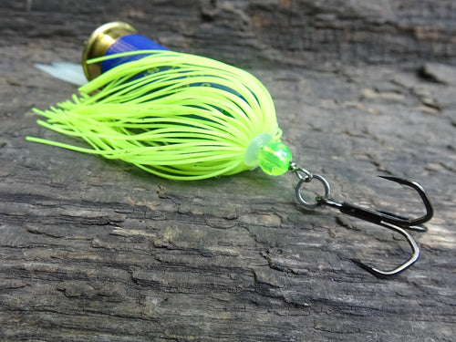 12 gauge top water popper fishing lure hot chartreuse __etsy:8072685298