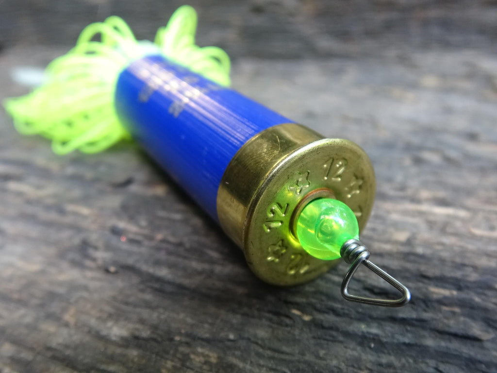 12 gauge top water popper fishing lure hot chartreuse __etsy:8072685966