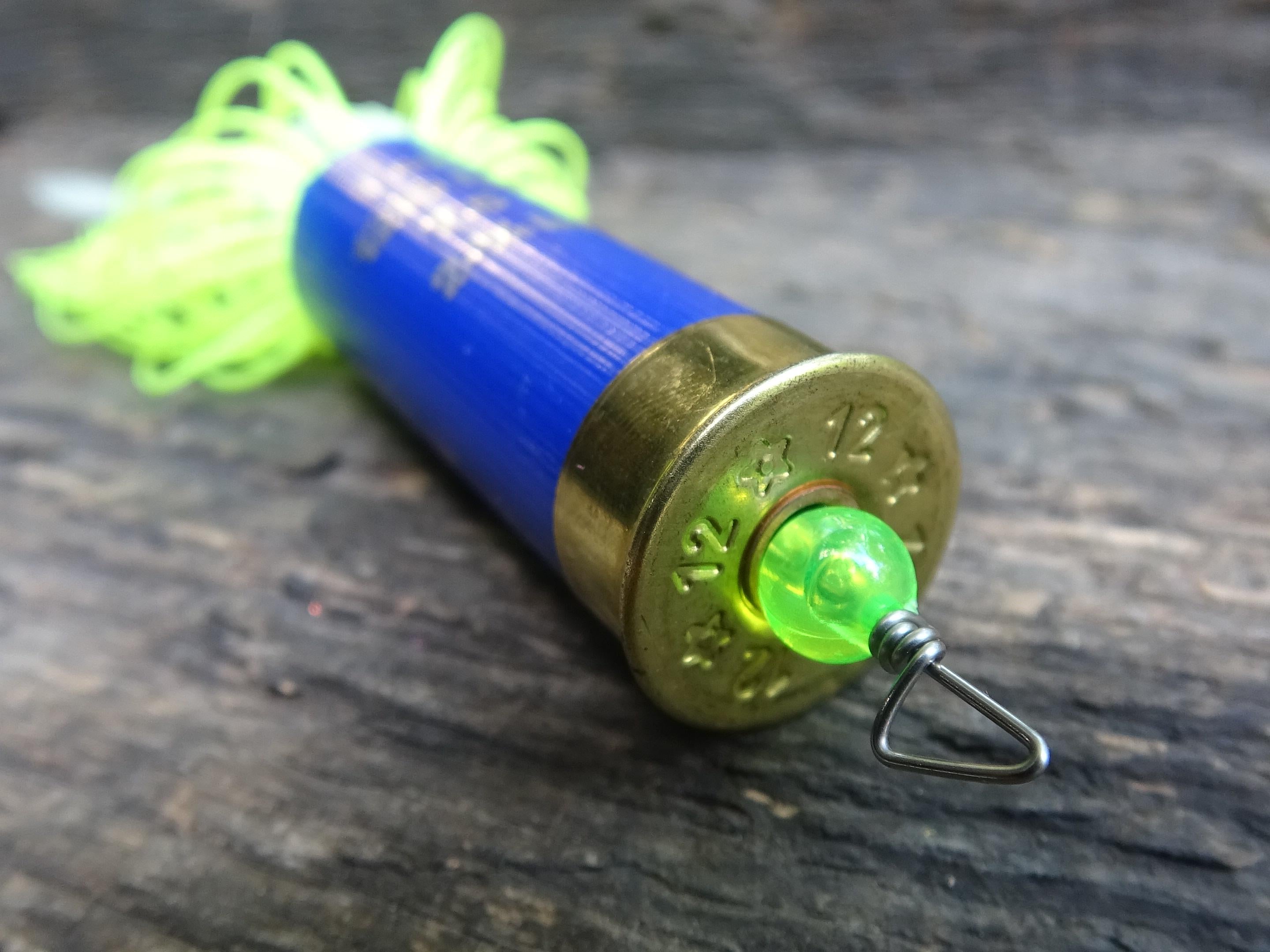 12 gauge top water popper fishing lure hot chartreuse __etsy:8072685966