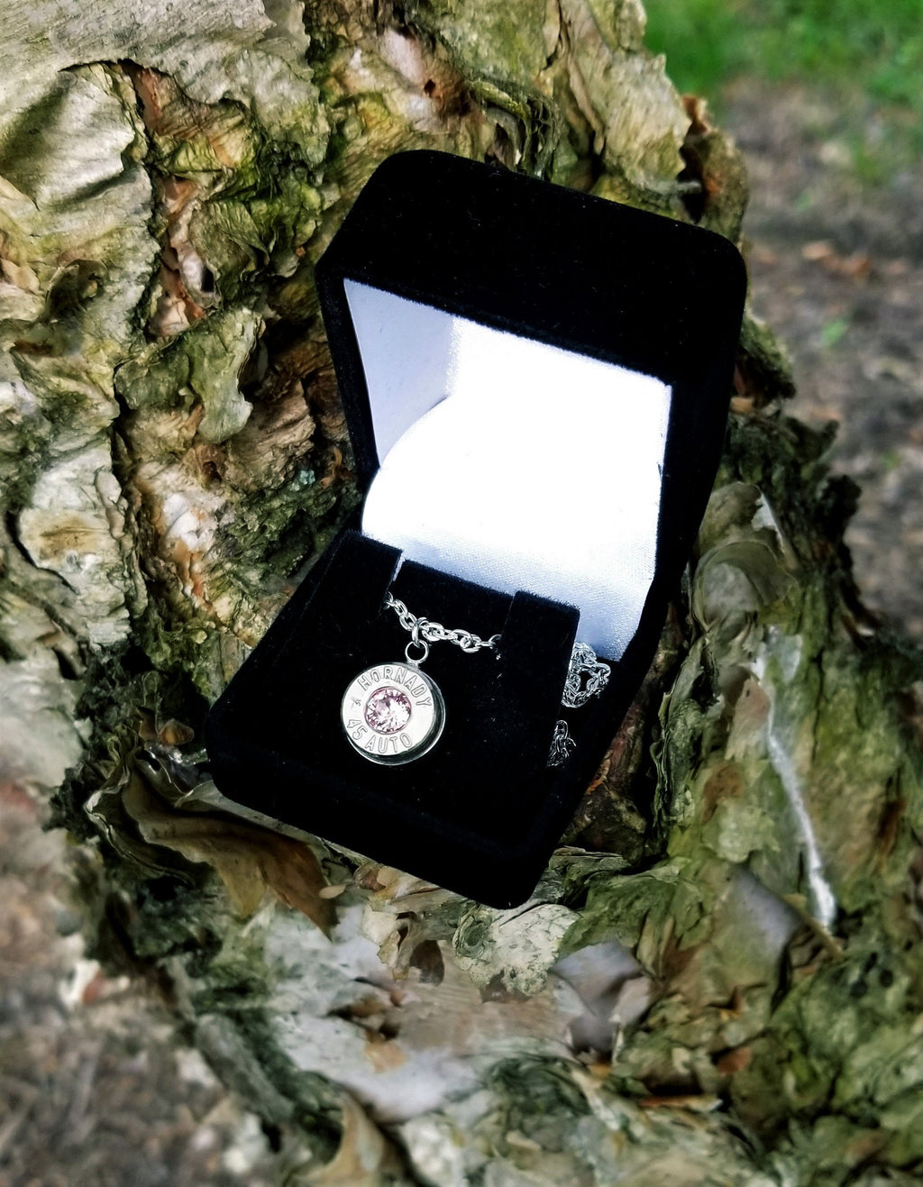 Bullet  jewelry necklace .45 acp Swarovski stone pendant (etsy image id: 1972458709)