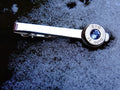 45 ACP silver tone bullet tie clip swarovski ice blue sapphire (etsy image id: 2125550700)