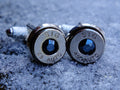 45 ACP bullet cufflinks Swarovski stone (etsy image id: 2125619752)