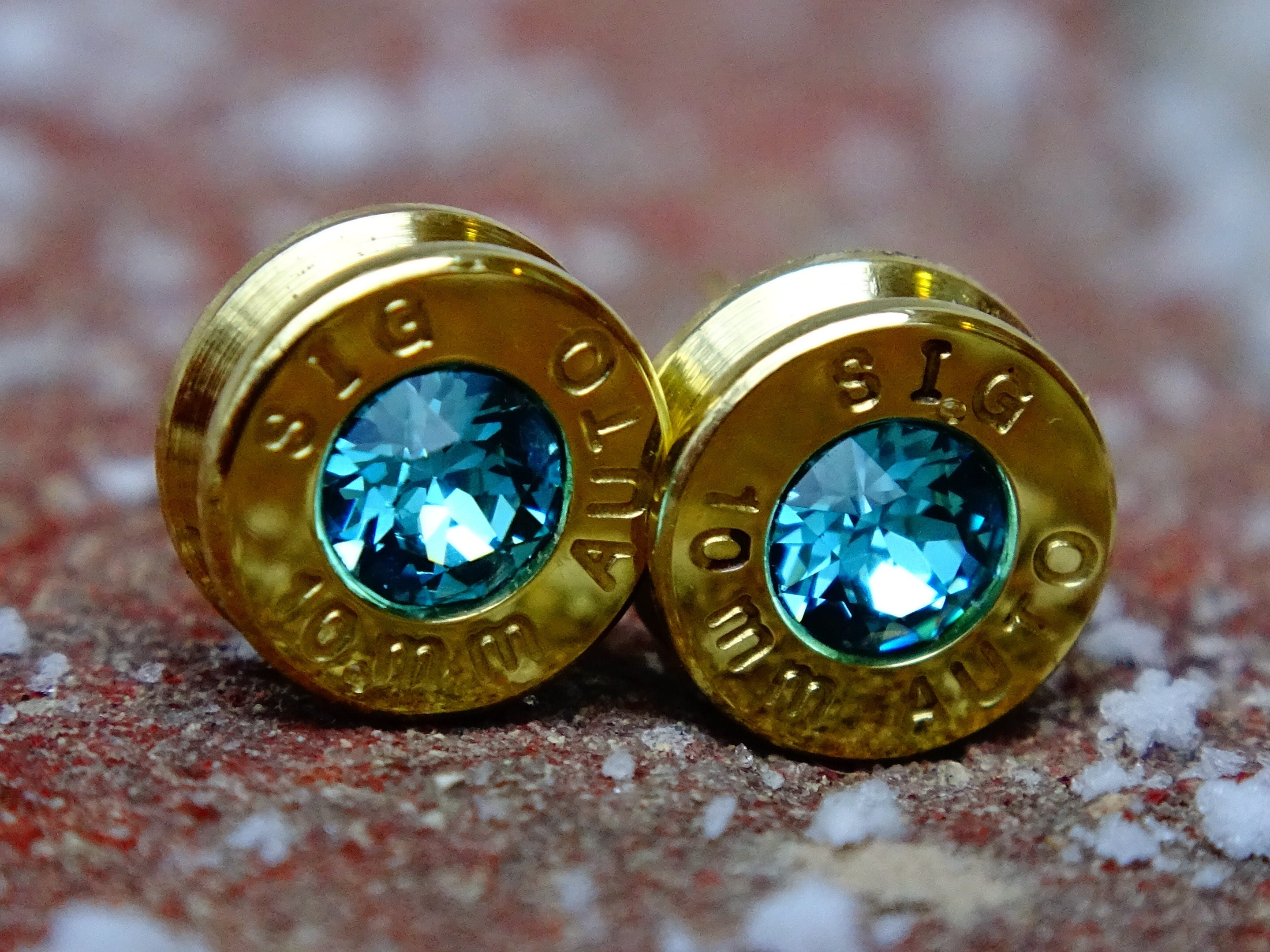 Bullet earrings aqua marine swarovski (etsy image id: 2149406244)