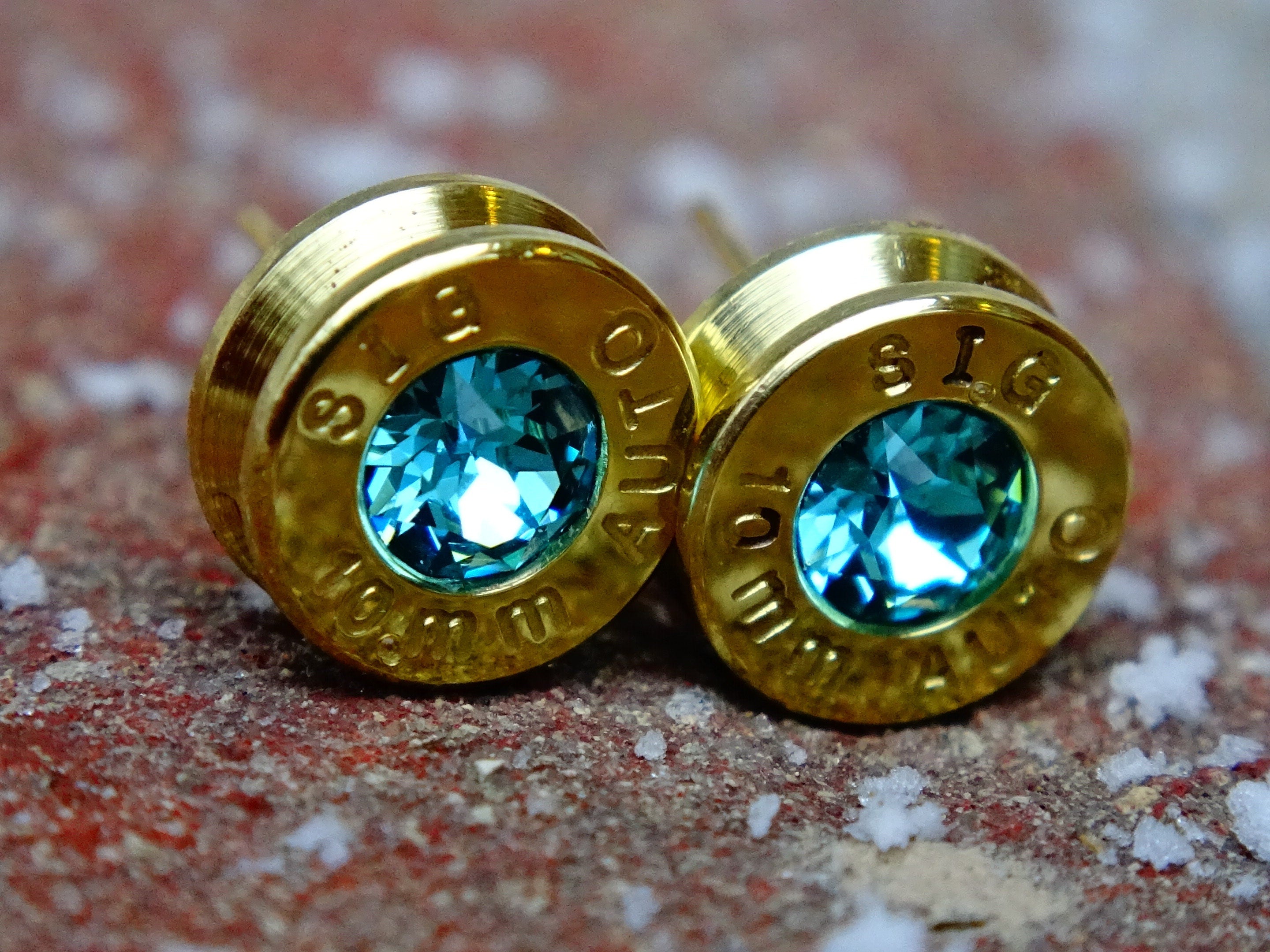 Bullet earrings aqua marine swarovski (etsy image id: 2149406478)