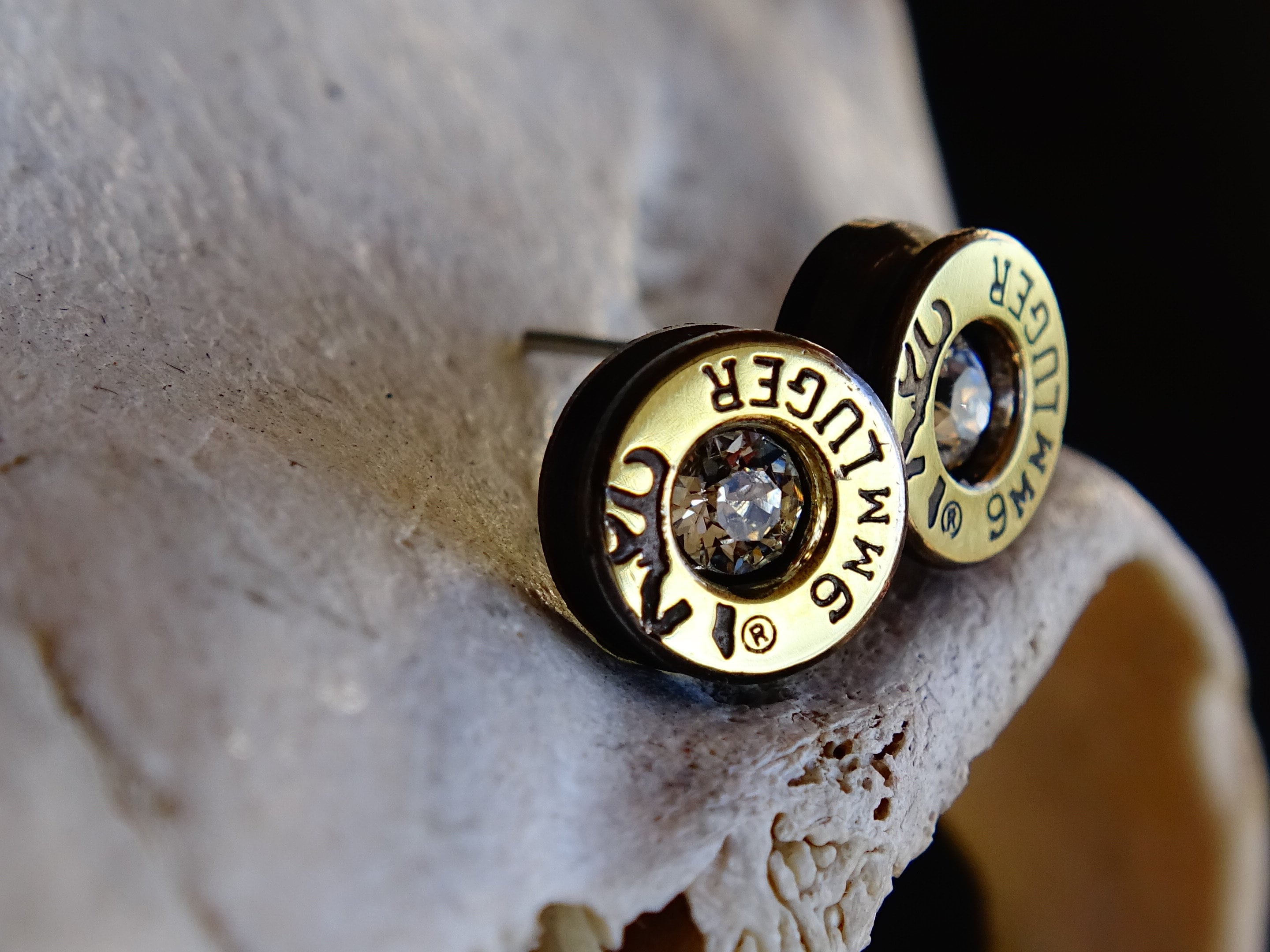Bullet earrings Bi-Tone clear (etsy image id: 2224724518)