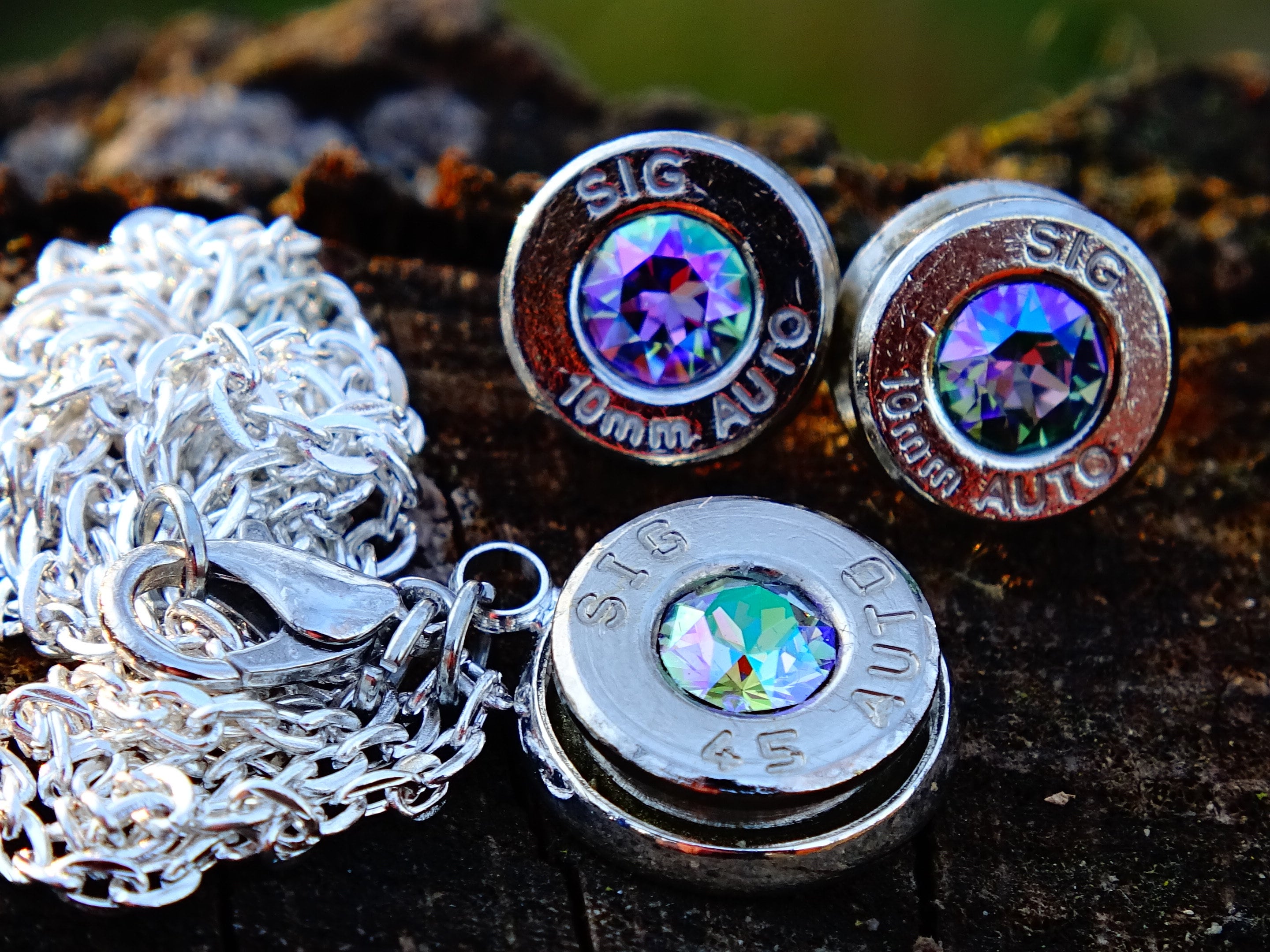 Bullet earrings & necklace alexandrite (etsy image id: 2252189106)