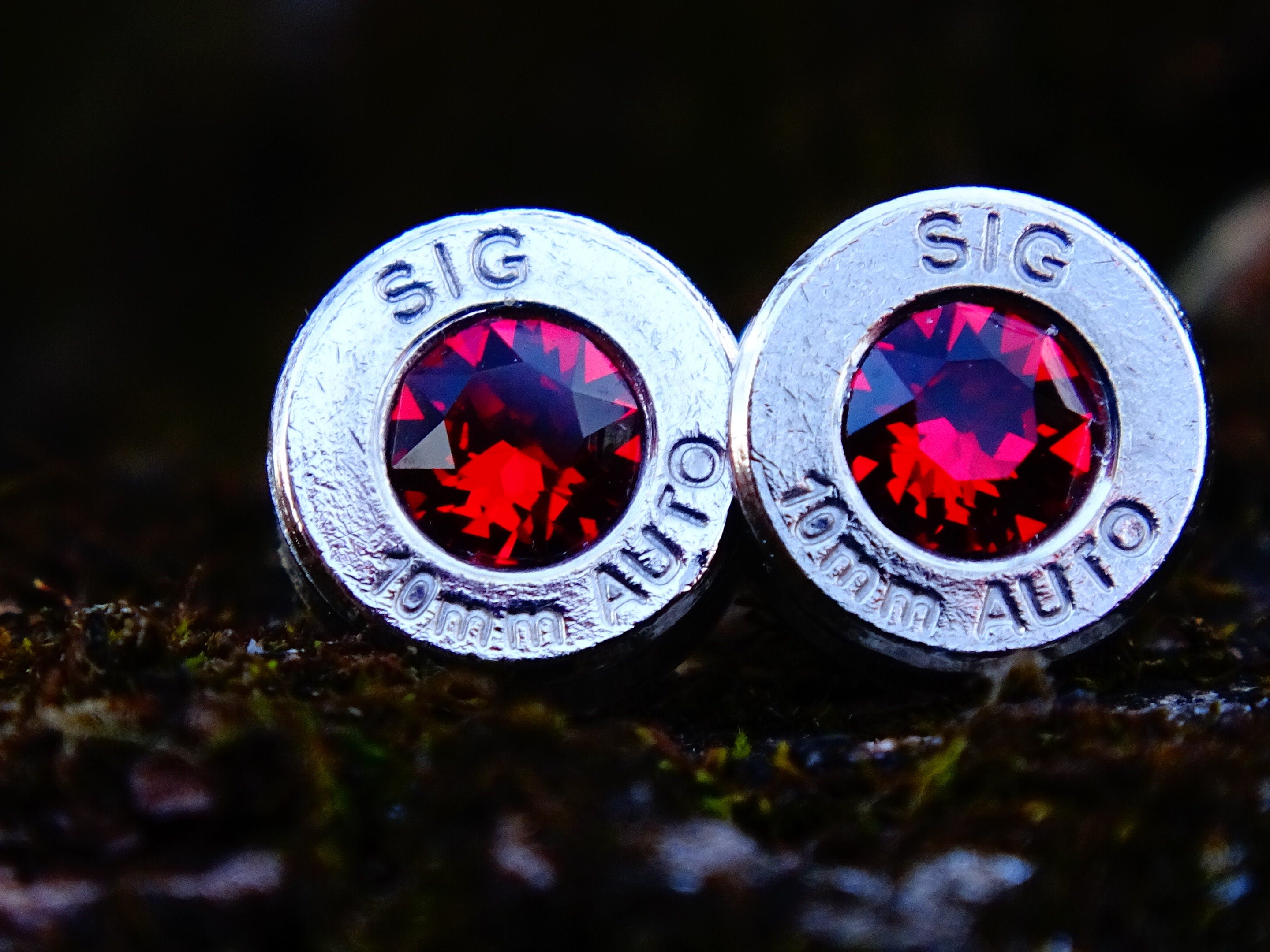 Bullet earrings garnet red (etsy image id: 2252193584)