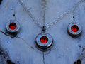 Bullet earrings & necklace garnet (etsy image id: 2252202930)