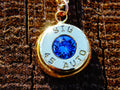 Bullet necklace gold sapphire (etsy image id: 2269872264)