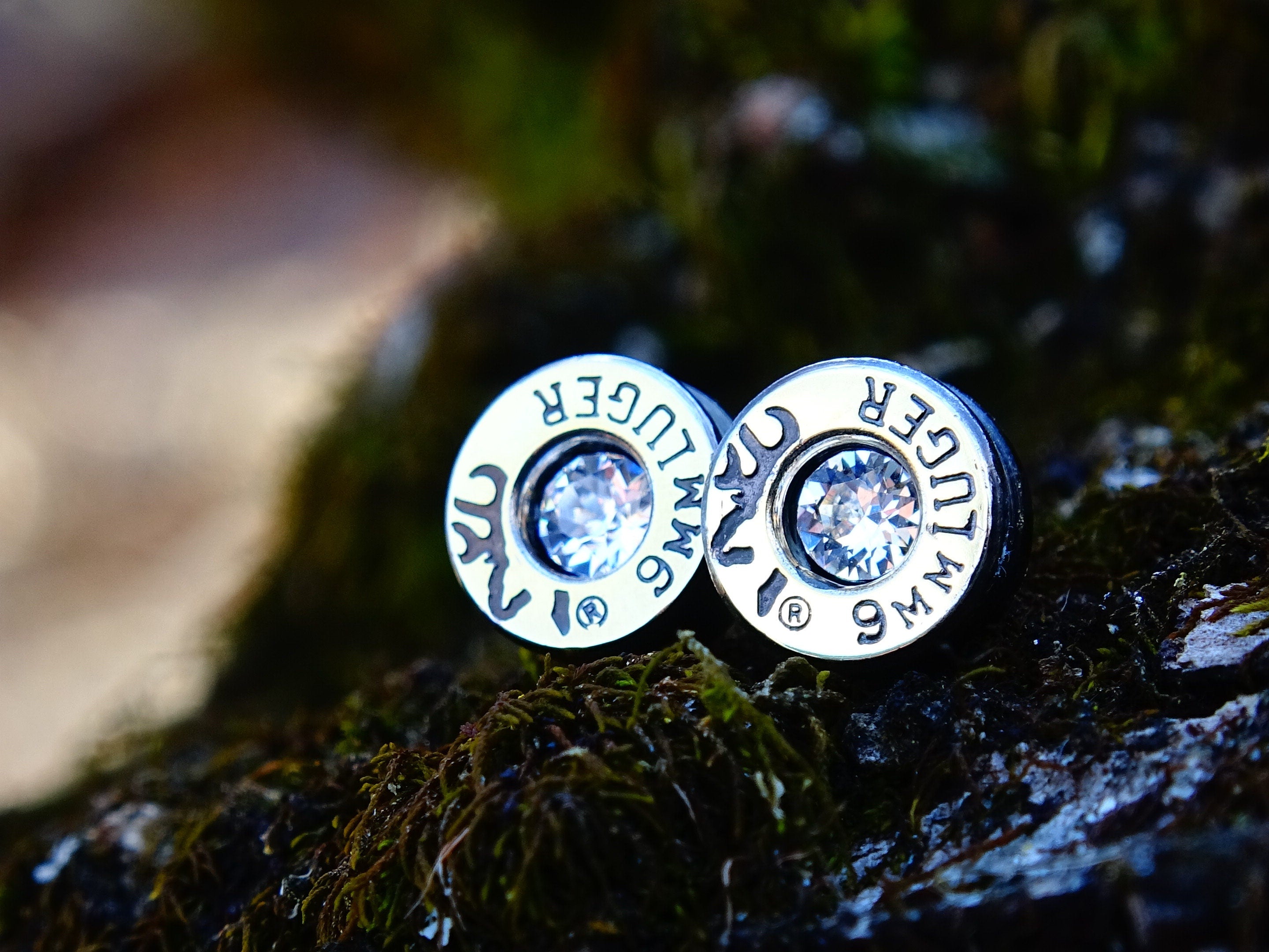 Bullet earrings Bi-Tone clear (etsy image id: 2272312873)