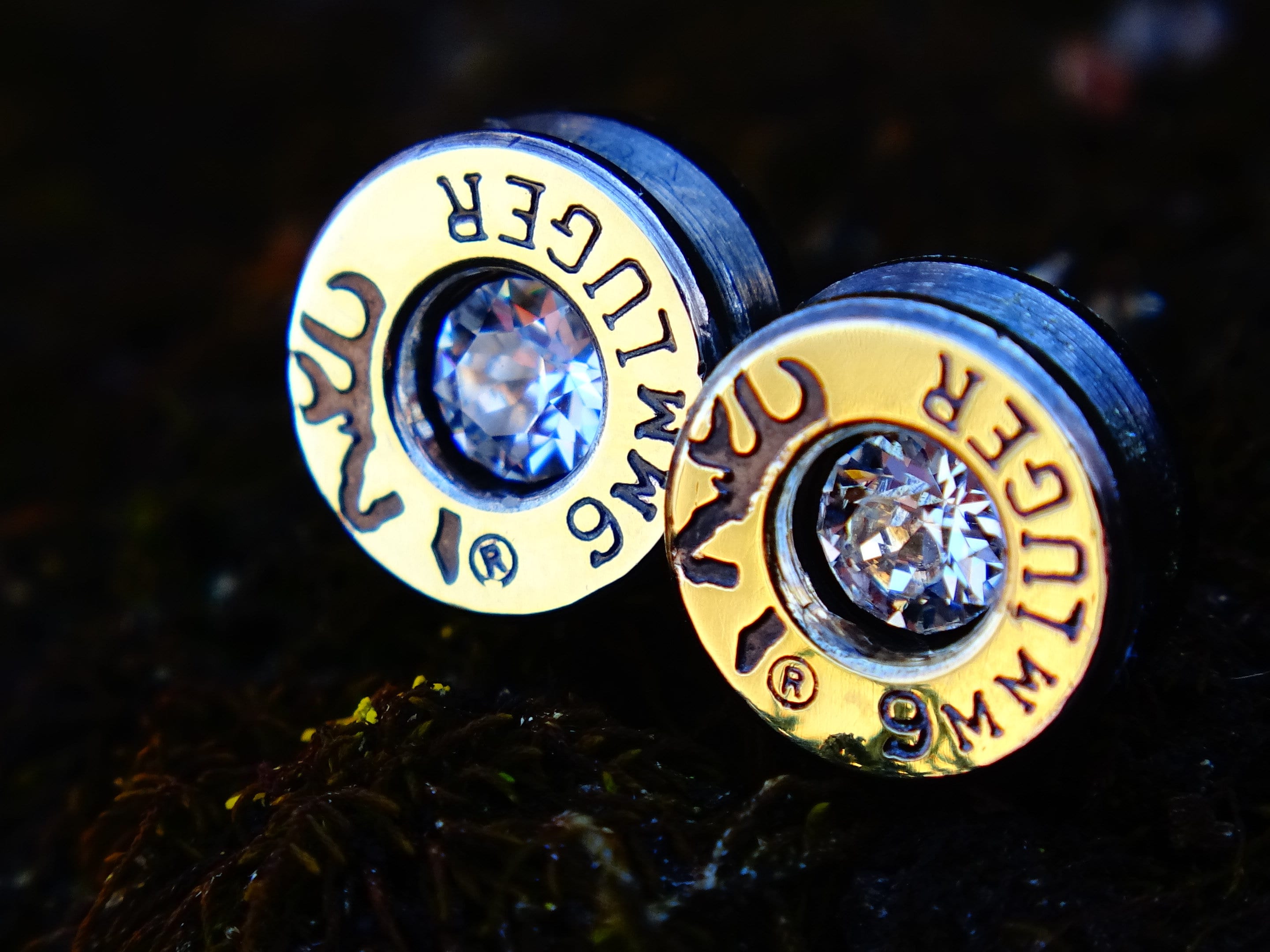 Bullet earrings Bi-Tone clear (etsy image id: 2272312975)