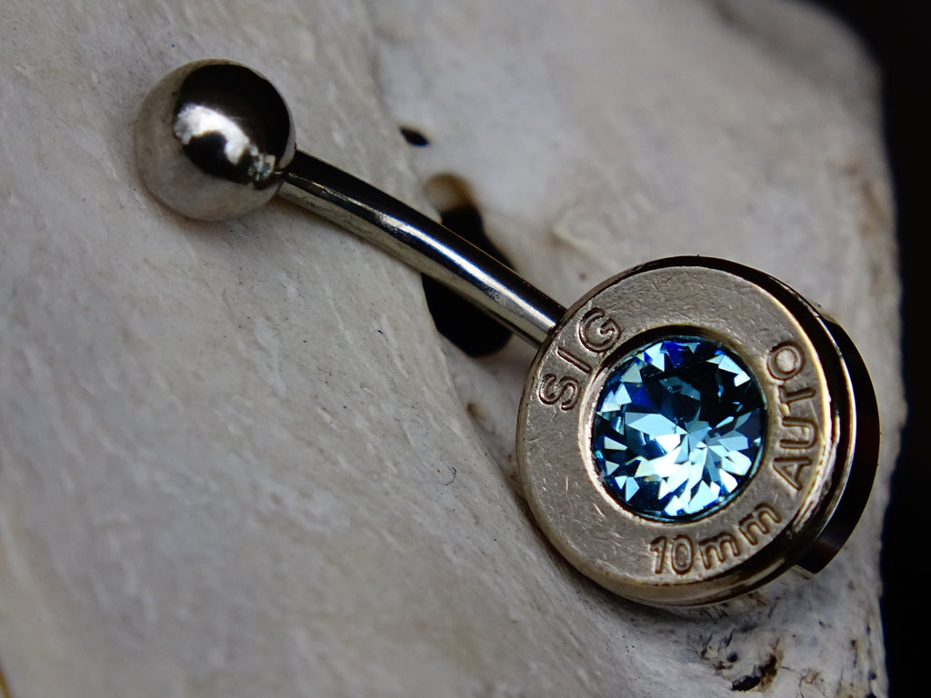 Navel ring belly button ring aqua marine bullet (etsy image id: 2285207464)