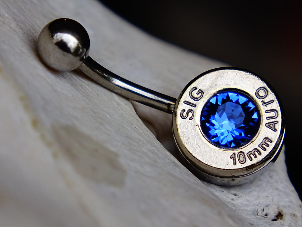 Bullet navel ring belly button ring sapphire (etsy image id: 2285211420)
