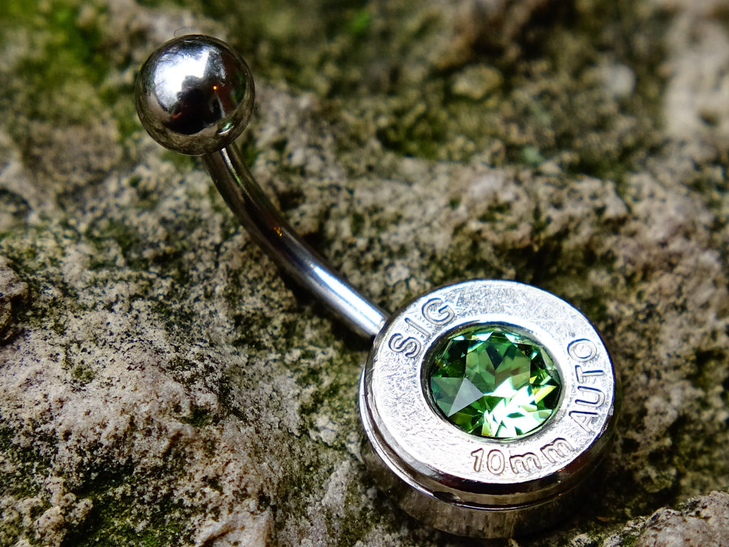 Navel ring belly button ring peridot bullet (etsy image id: 2285217240)