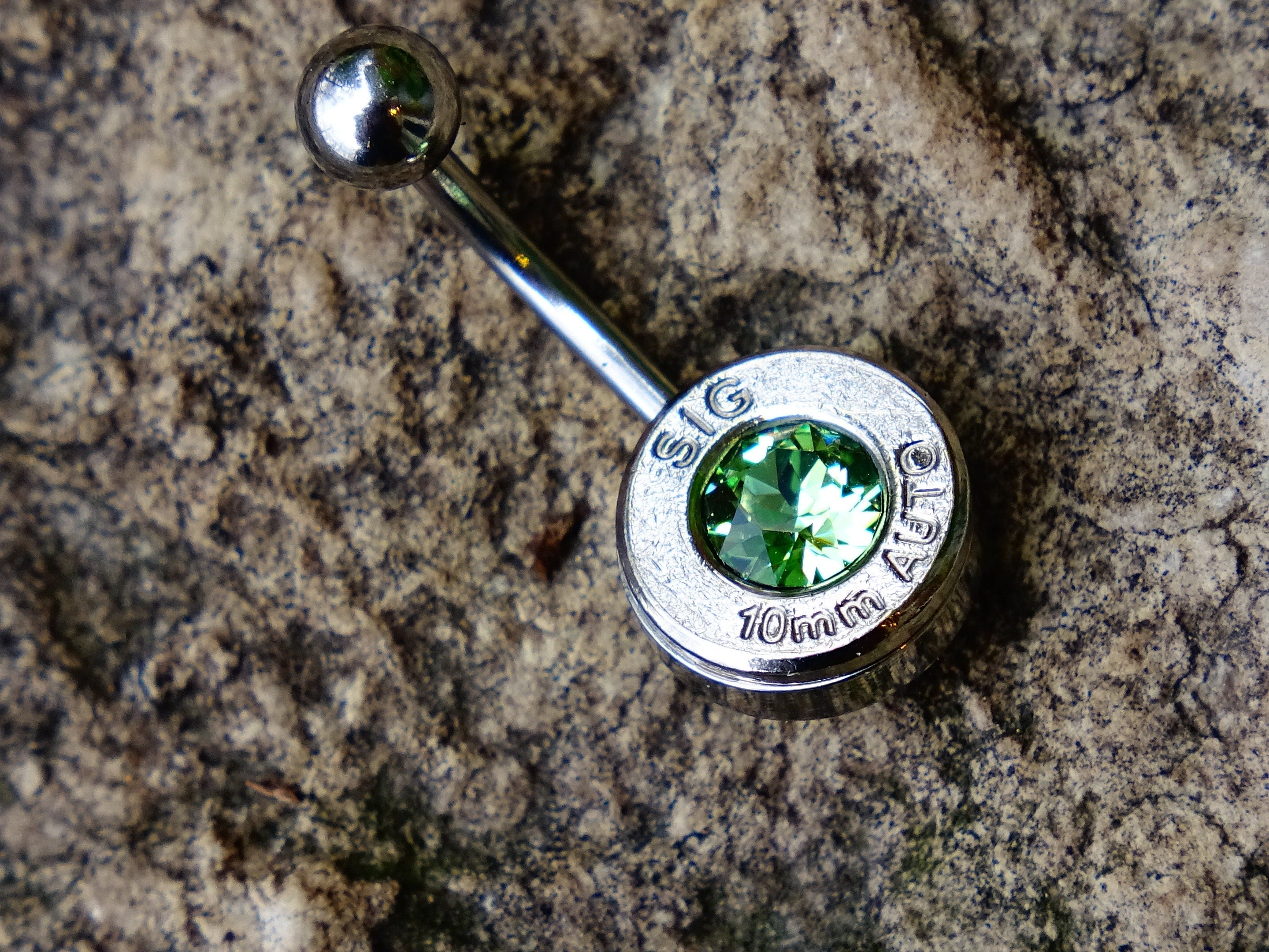 Navel ring belly button ring peridot bullet (etsy image id: 2285217336)