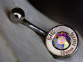 Bullet navel ring belly button ring aurora borealis __etsy:2285226044