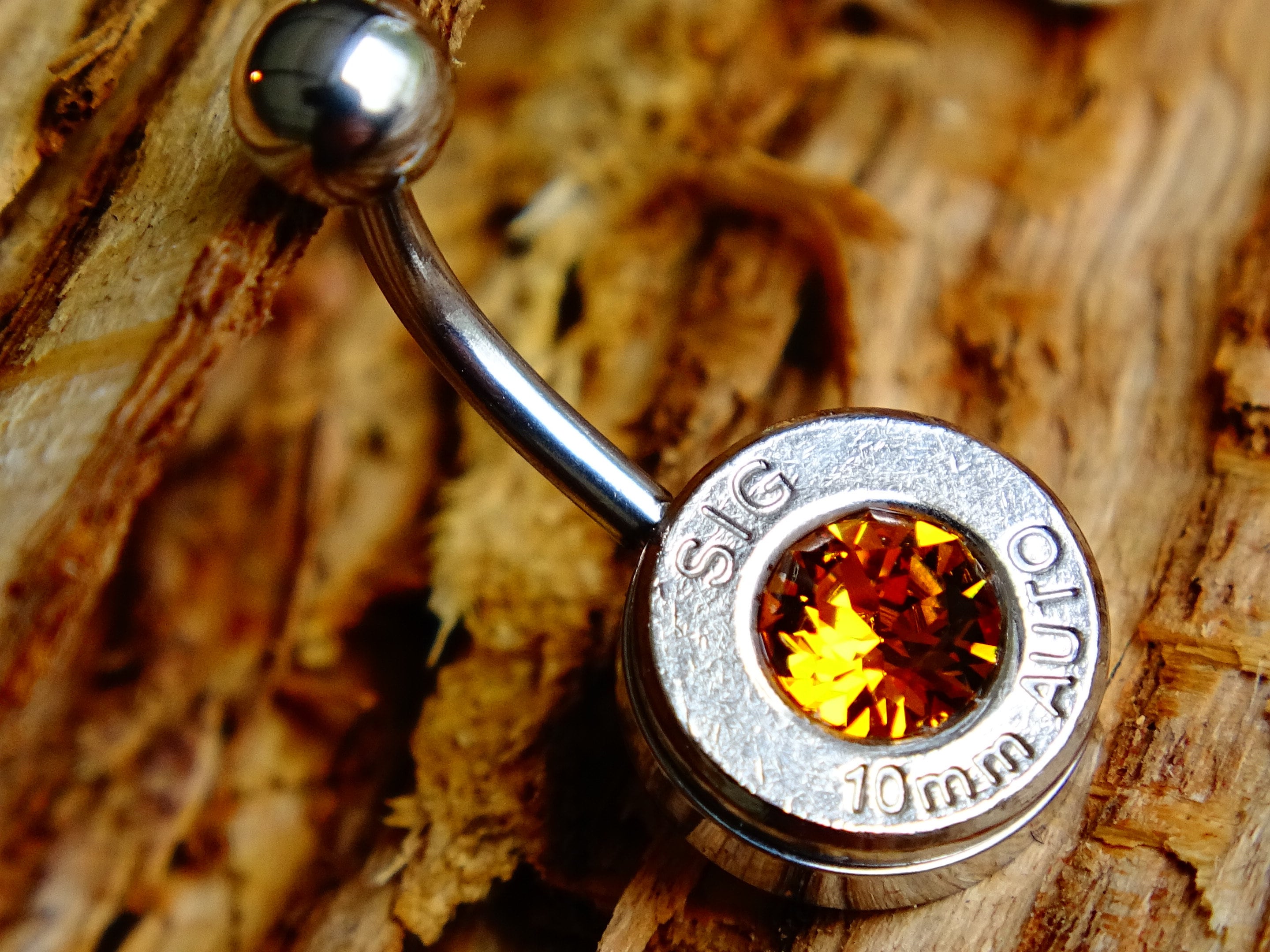 Bullet navel ring belly button ring topaz (etsy image id: 2286698286)