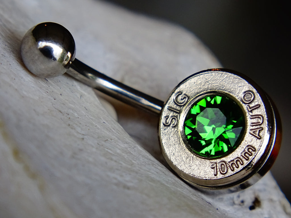 Bullet navel ring belly button ring bright green (etsy image id: 2286701308)