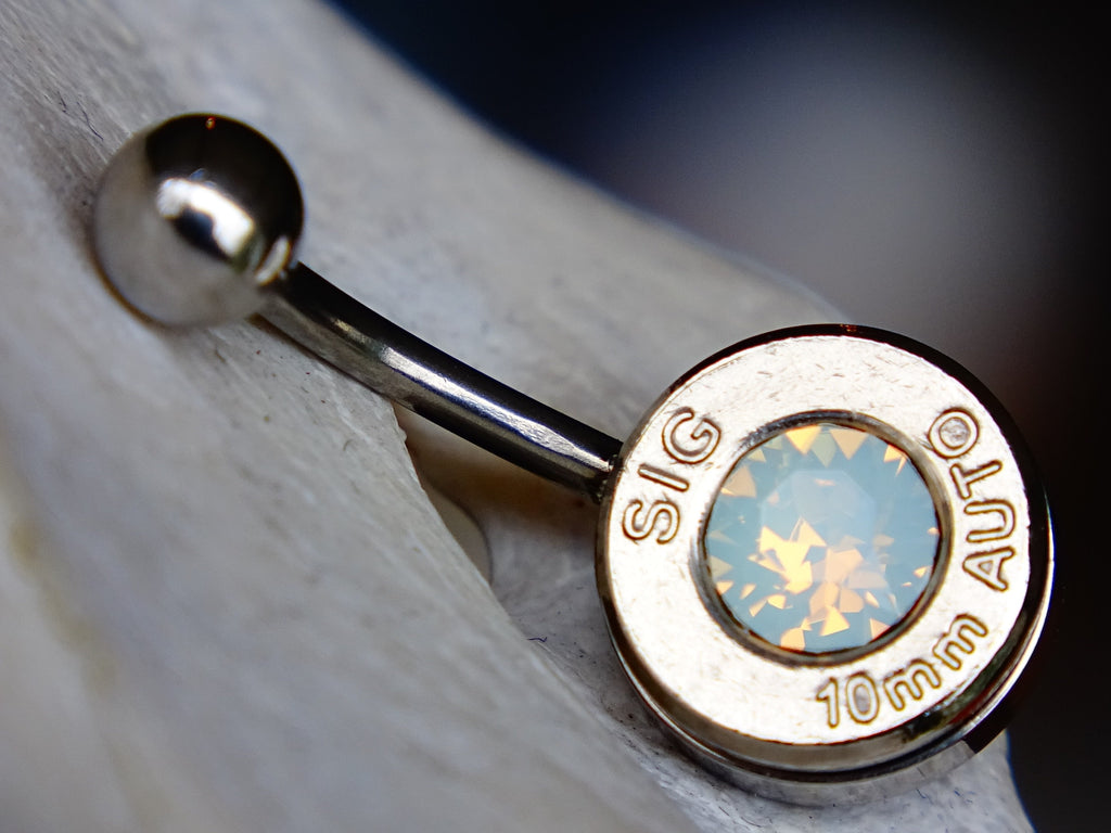 Bullet navel ring belly button ring button opal (etsy image id: 2286723002)