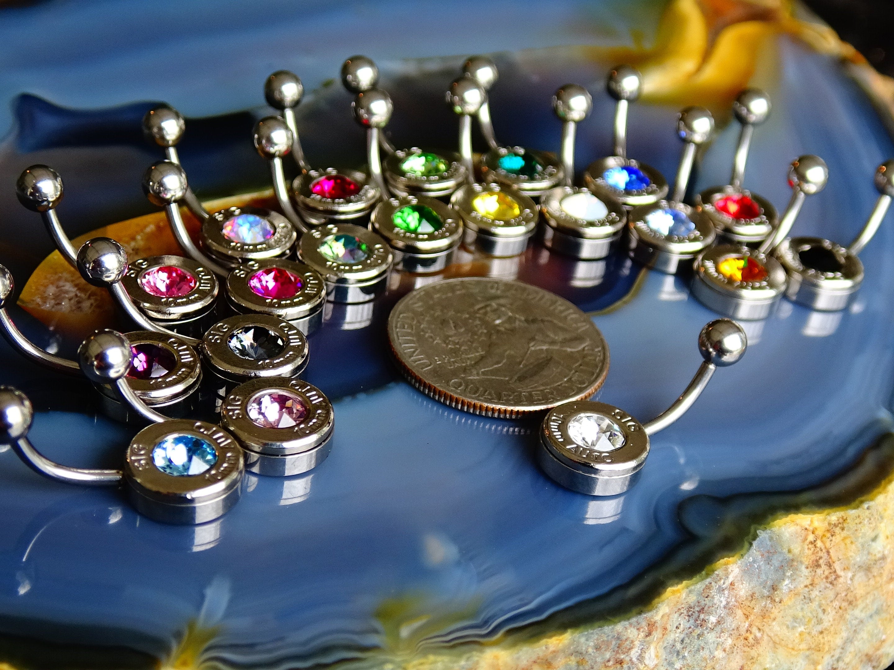 Bullet navel ring belly button ring onyx (etsy image id: 2286741432)