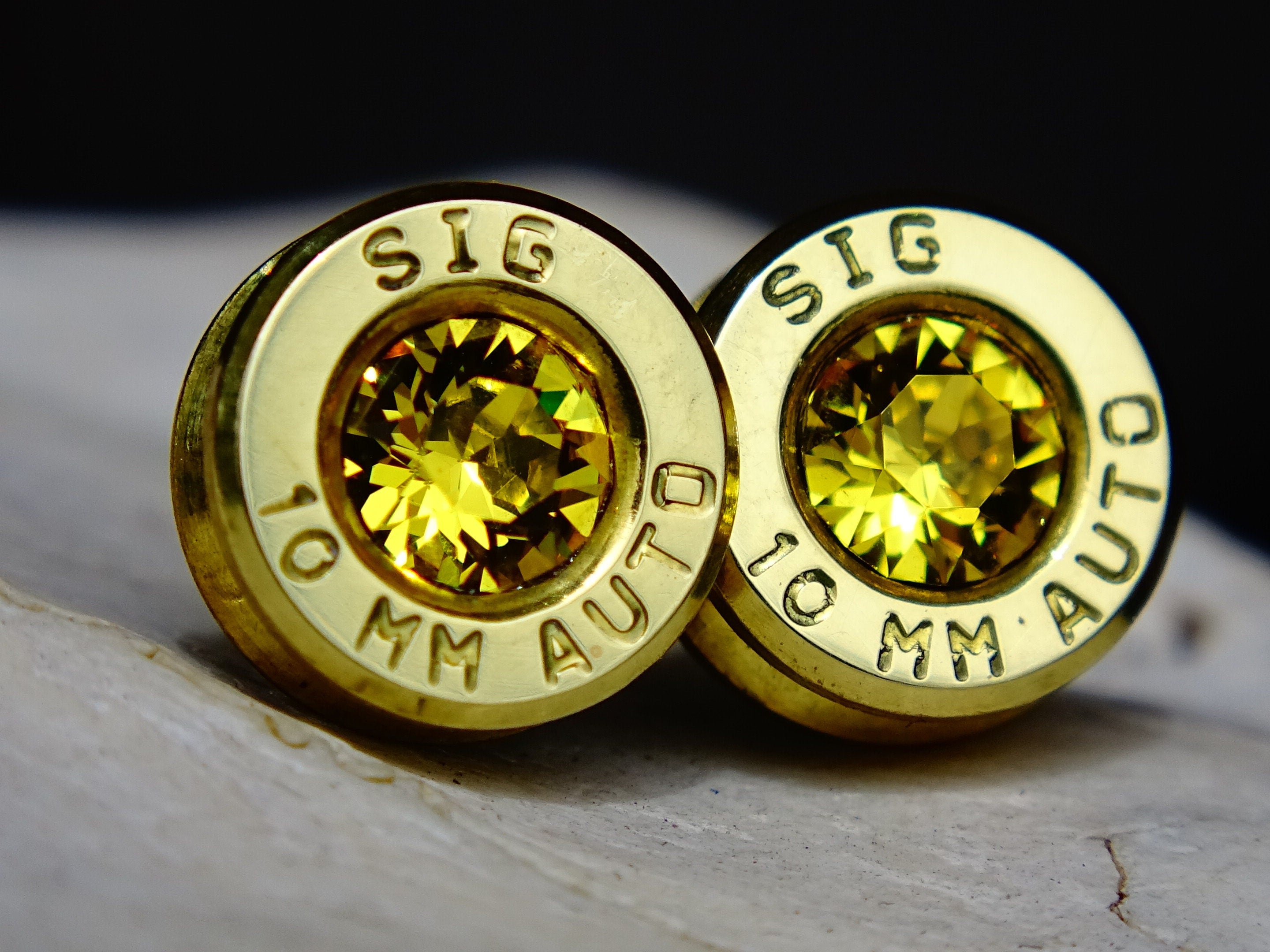 Bullet earrings & necklace citrine __etsy:2295133848