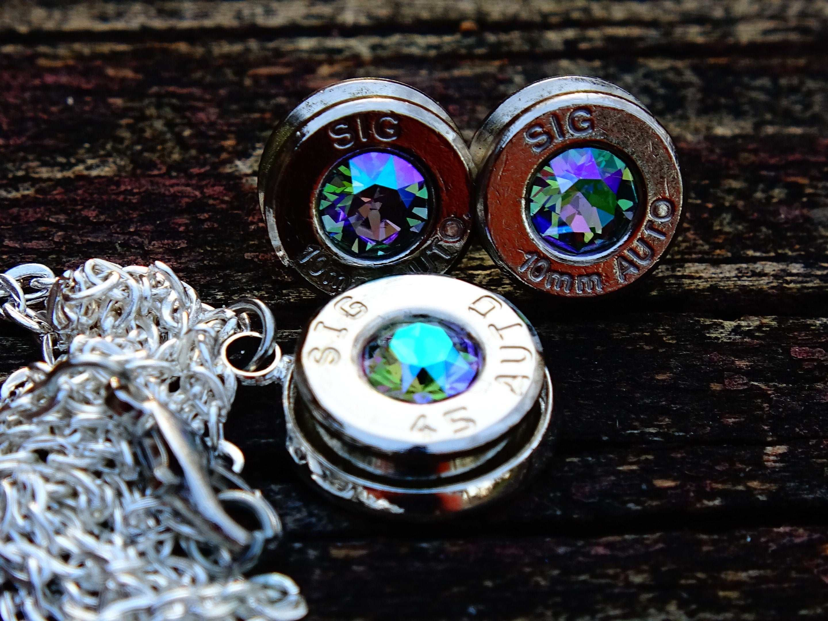Bullet earrings & necklace alexandrite (etsy image id: 2299788231)