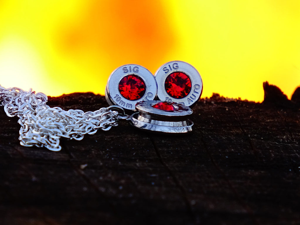 Bullet earrings & necklace garnet (etsy image id: 2299801639)