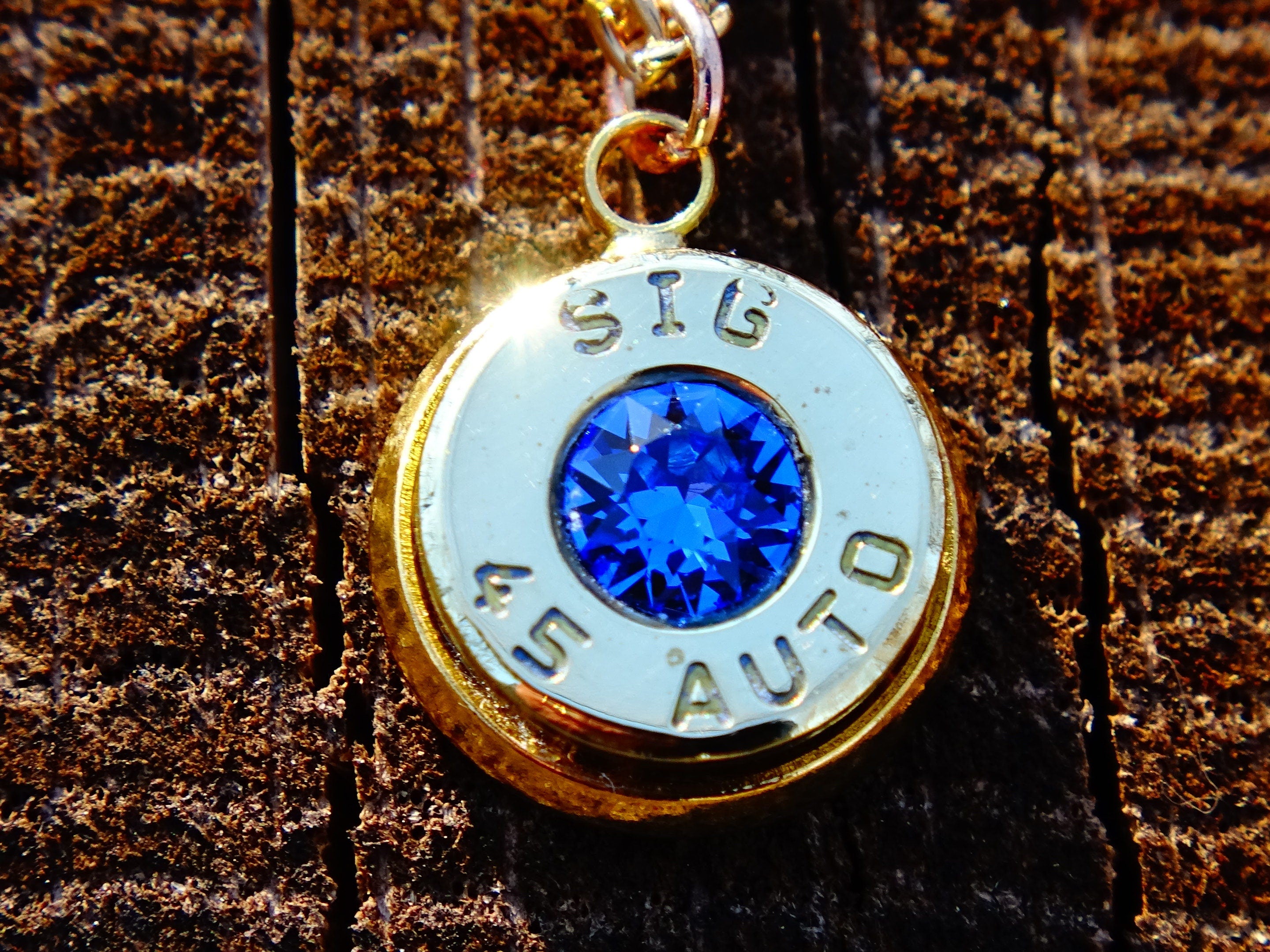 10mm bullet earrings & necklace sapphire (etsy image id: 2317478725)