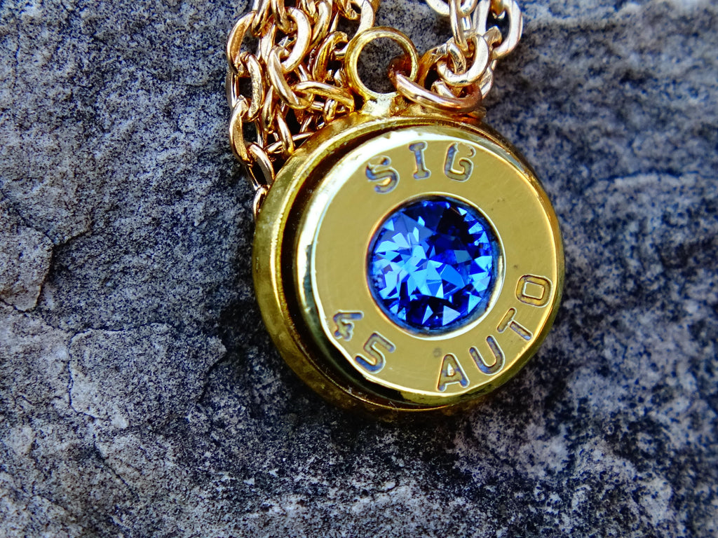 10mm bullet earrings & necklace sapphire (etsy image id: 2317478803)