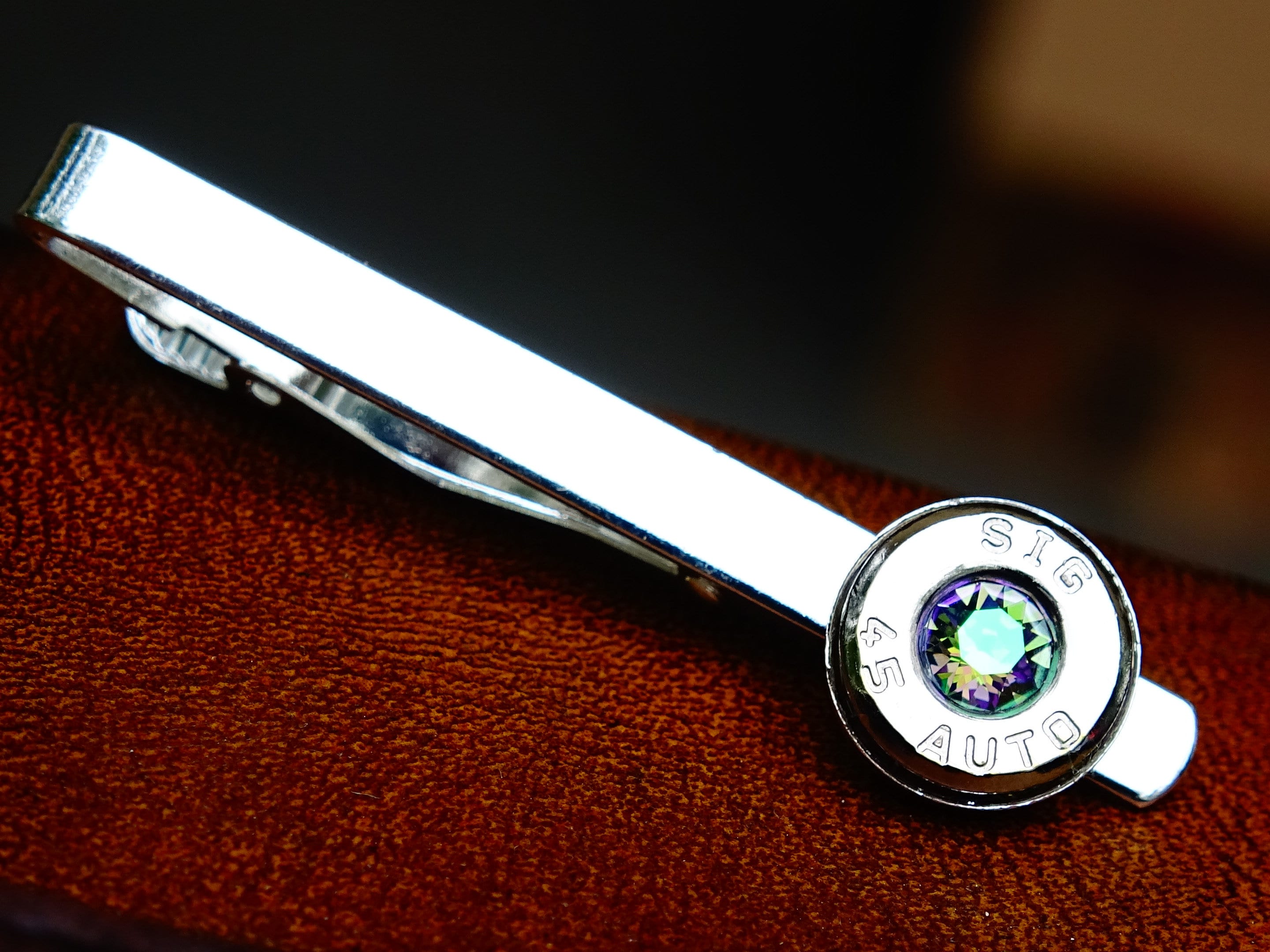 Bullet tie clip .45 ACP alexandrite (etsy image id: 2329820614)