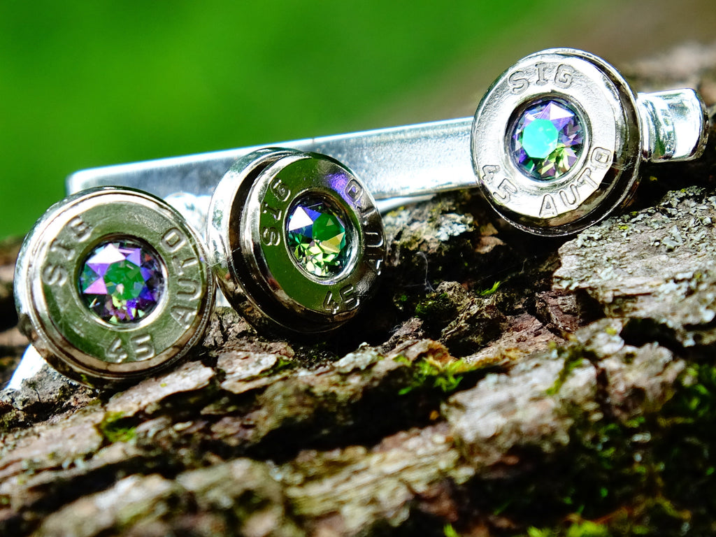 Bullet cufflinks & tie clip set alexandrite (etsy image id: 2329823204)