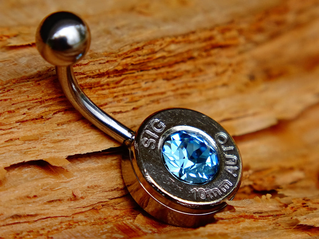 Navel ring belly button ring aqua marine bullet (etsy image id: 2332816959)