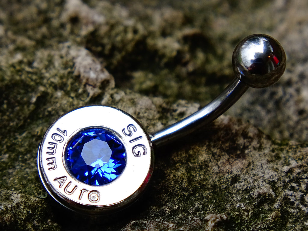 Bullet navel ring belly button ring sapphire (etsy image id: 2332820907)