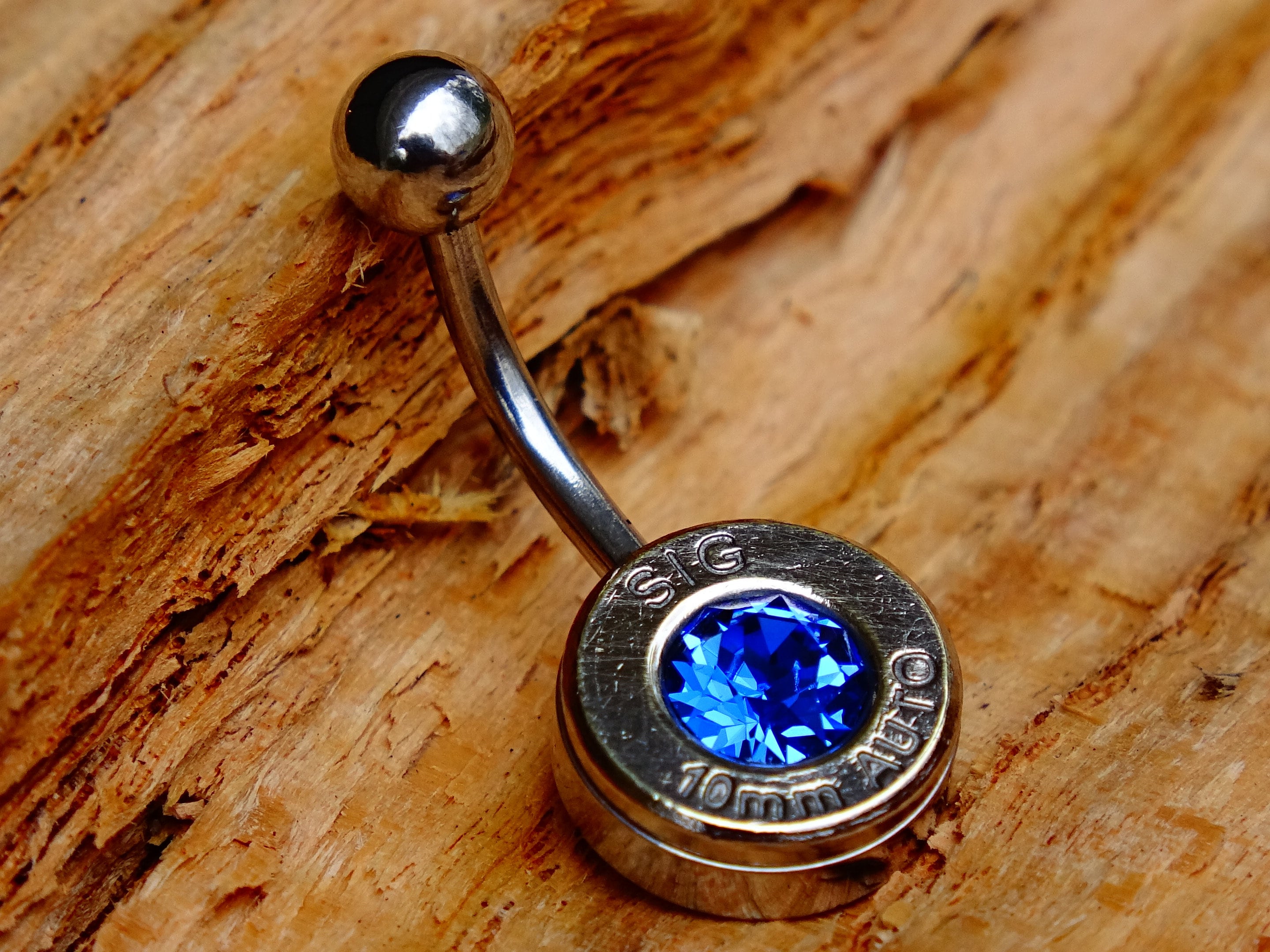 Bullet navel ring belly button ring sapphire (etsy image id: 2332821051)