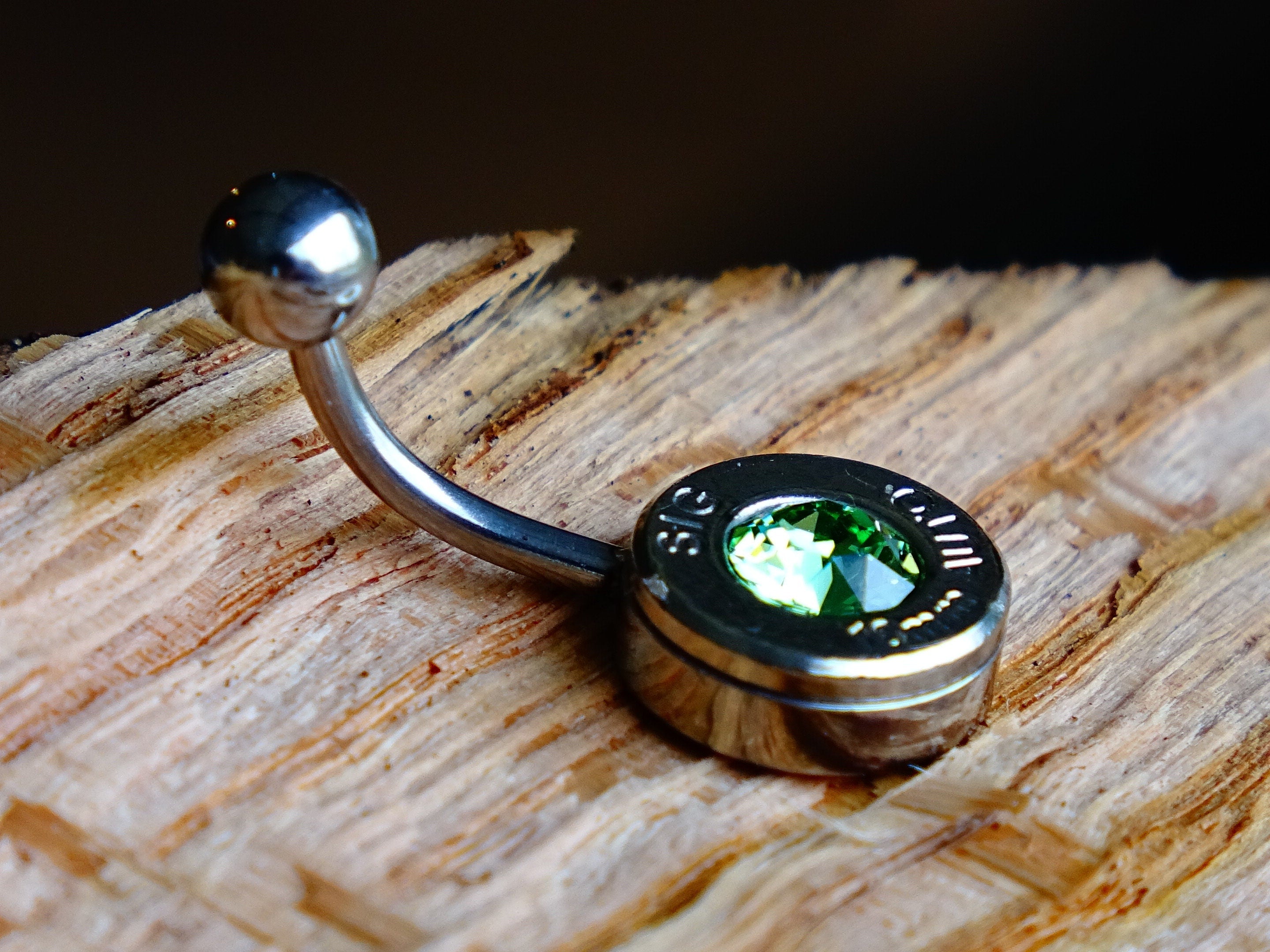Navel ring belly button ring peridot bullet (etsy image id: 2332827271)