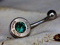 Bullet navel ring belly button ring emerald (etsy image id: 2332830375)