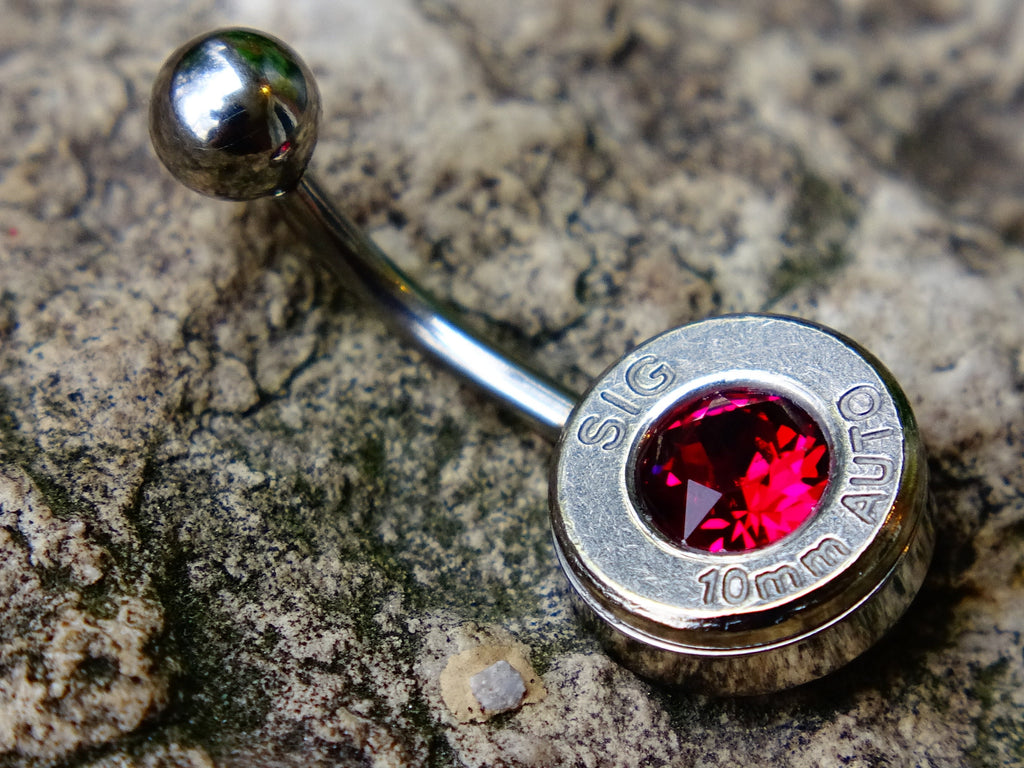 Bullet navel ring belly button ring ruby (etsy image id: 2332832441)