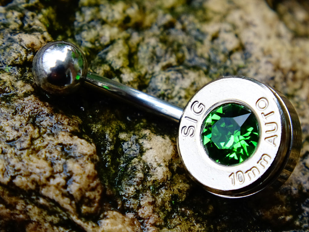 Bullet navel ring belly button ring bright green (etsy image id: 2334311781)