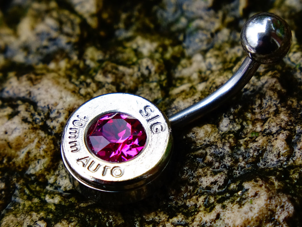 Bullet navel ring belly button ring fushia (etsy image id: 2334322221)