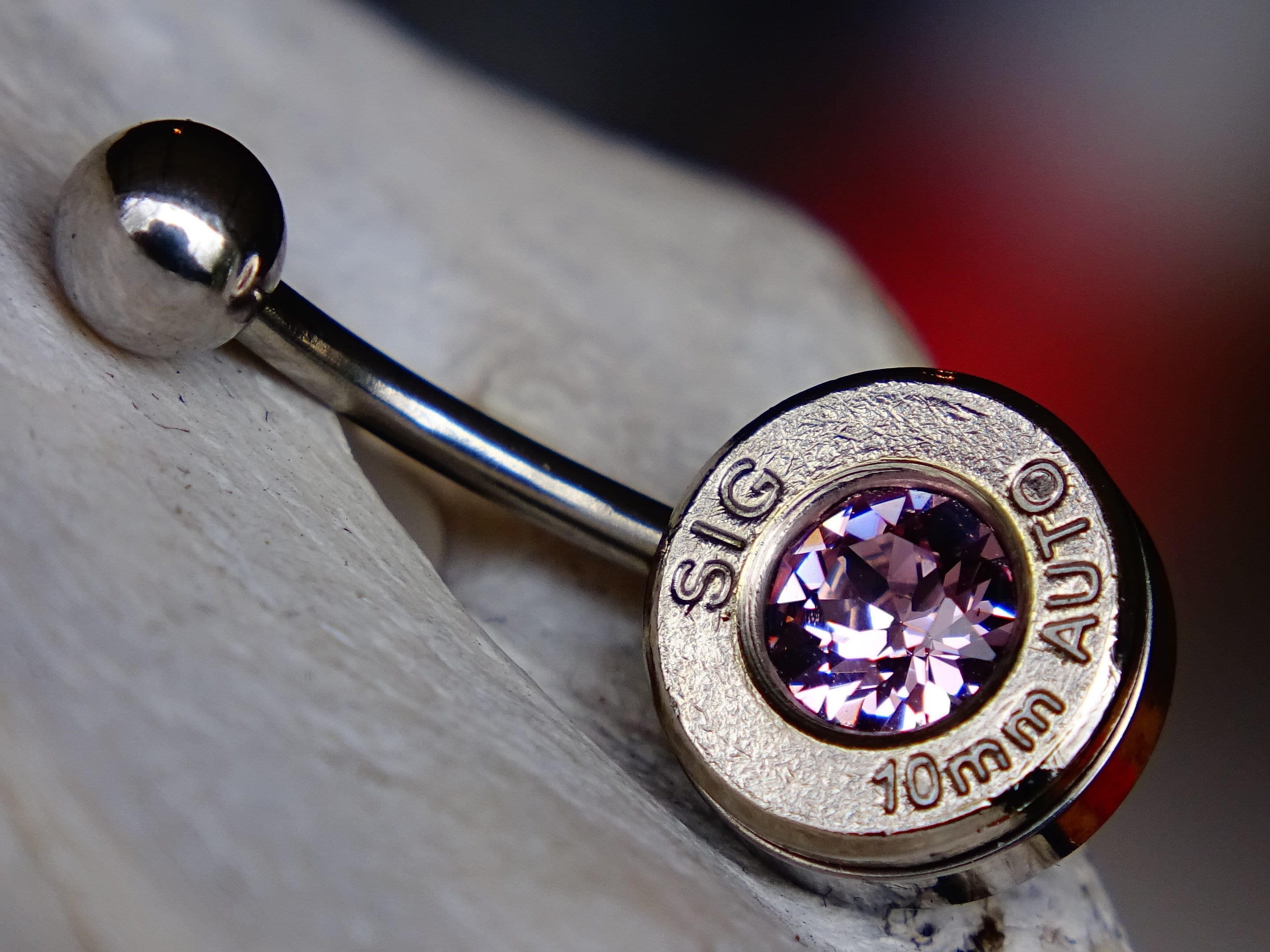 Bullet navel ring belly button ring light amethyst (etsy image id: 2334341669)