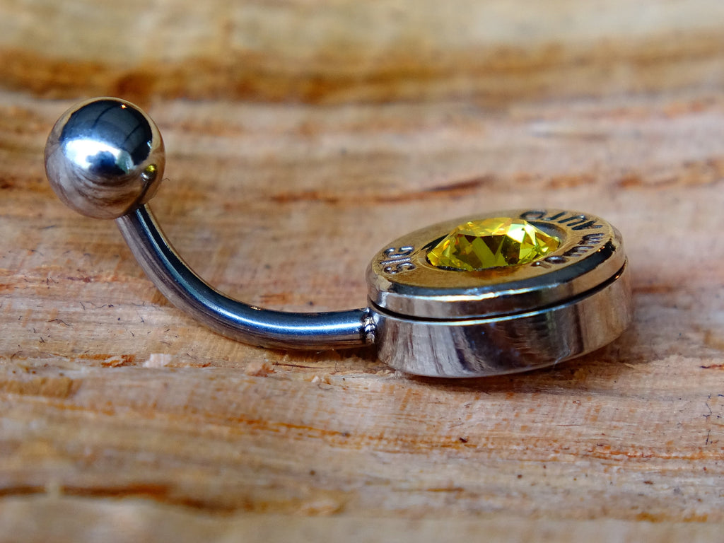 Bullet navel ring belly button ring citrine (etsy image id: 2335984367)